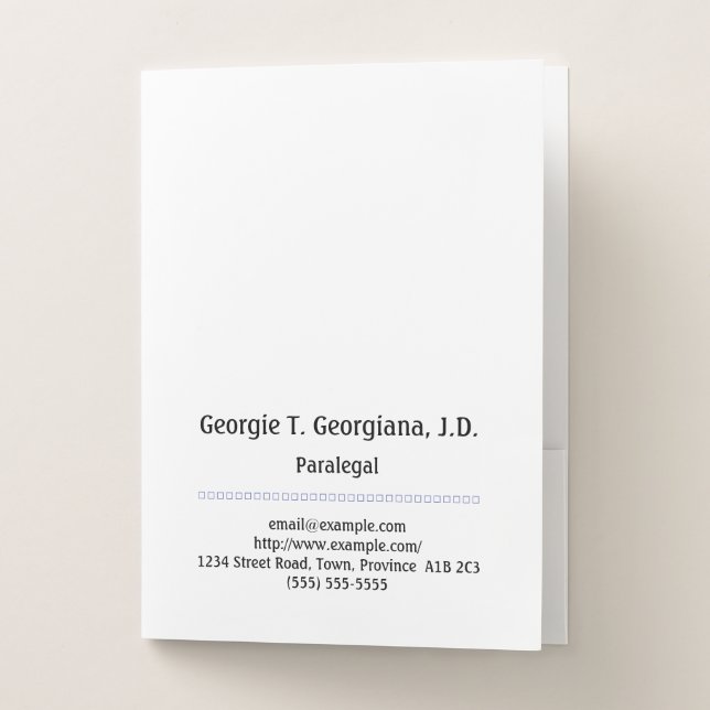 Low-Key & Conservative Paralegal Pocket Folder (Front)