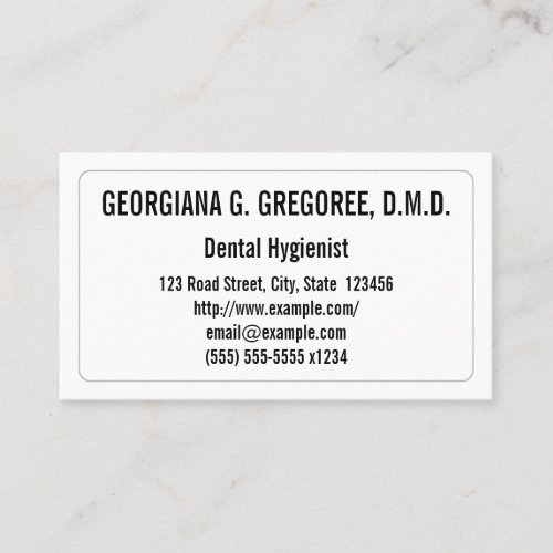 Low_Key Dental Hygienist Business Card