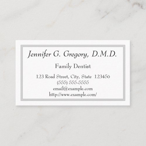 Low_Key Family Dentist Business Card