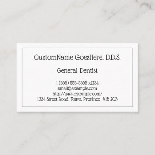 Low-Key General Dentist Business Card