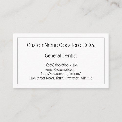 Low_Key General Dentist Business Card