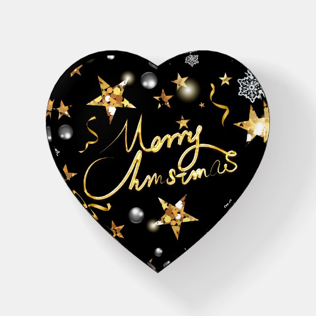 Low-key Luxury Gold Black Metallic Fashion Xmas  Paperweight (Front)