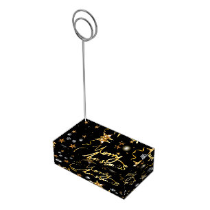 Low-key Luxury Gold Black Metallic Fashion Xmas Place Card Holder