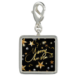 Low-key Luxury Gold Black Metallic Stars Xmas Charm
