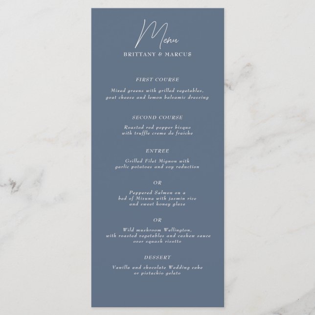 Low Key Minamalist Menu (Front)