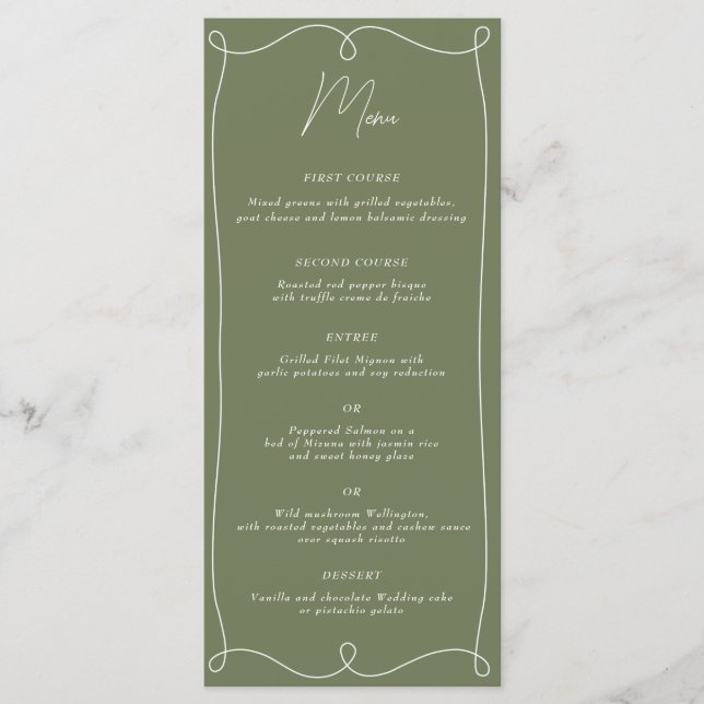 Low Key Minamalist Swirl Menu (Front)