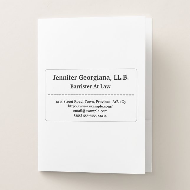 Low-Key & Plain Barrister At Law Pocket Folder (Front)