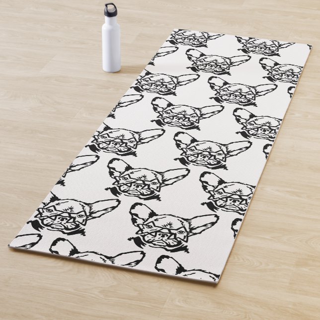 Low Key Rockstar Frenchie French Bulldog Yoga Mat (In Situ)