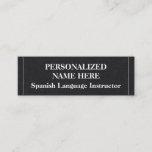 [ Thumbnail: Low-Key Spanish Language Instructor Business Card ]