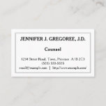 [ Thumbnail: Low-Key & Traditional Counsel Business Card ]