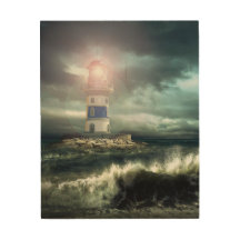 low-level lighthouse on wood
