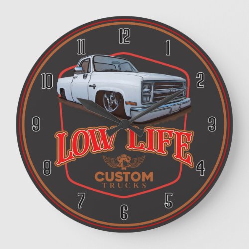 Low Life Truck Large Clock