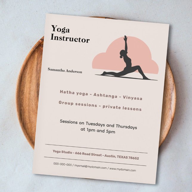 Low Lunge Pose - Yoga Instructor Flyer (Low Lunge Pose - Yoga Instructor Flyer)
