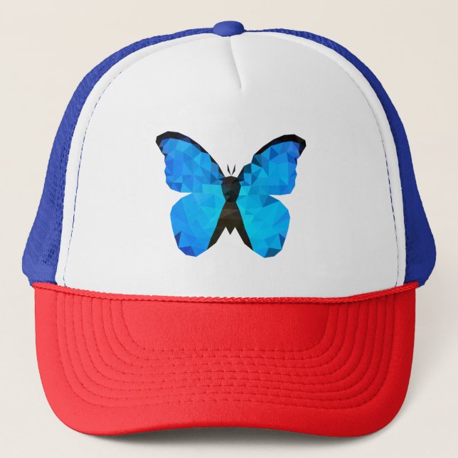 Low Poly Blue Butterfly Trucker Hat (Front)