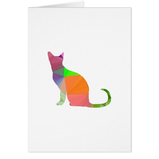 Low Poly Cat Silhouette Cards (Front)