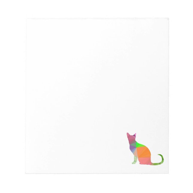 Low Poly Cat Silhouette Custom  Notepad (Front)