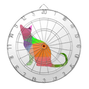 Low Poly Cat Silhouette Dartboard