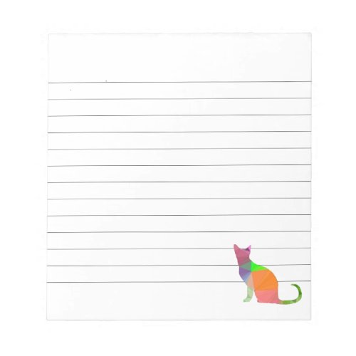 Low Poly Cat Silhouette Lined Notepad