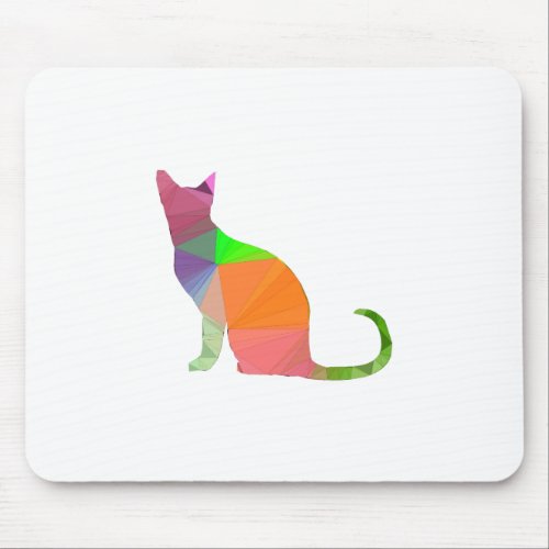Low Poly Cat Silhouette Mouse Pad