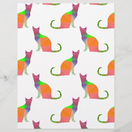 Low Poly Cat Silhouette Pattern (Front)