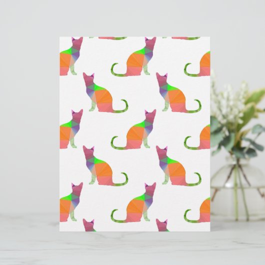 Low Poly Cat Silhouette Pattern (Standing Front)