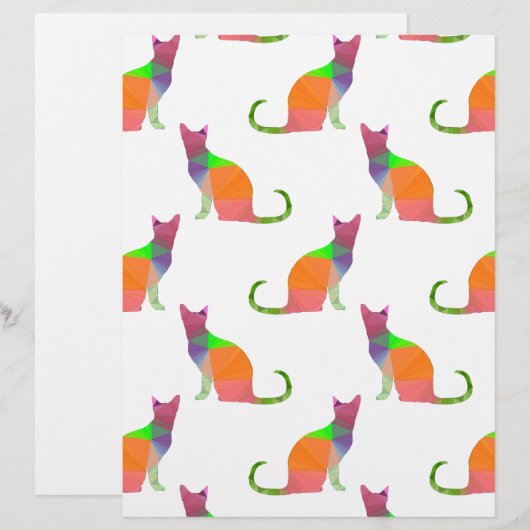 Low Poly Cat Silhouette Pattern (Front/Back)