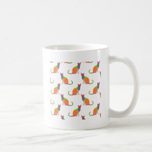 Low Poly Cat Silhouette Pattern Coffee Mug