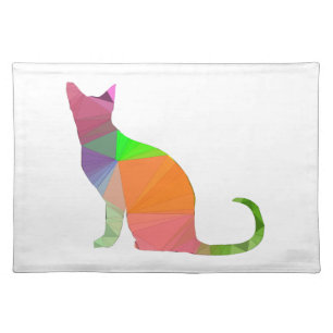 Low Poly Cat Silhouette Placemat