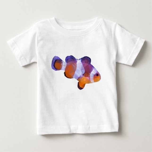 Low Poly Clown Fish Baby T-Shirt (Front)
