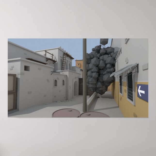 Low Poly CSGO Map Dust 2 Smoke Poster (Front)