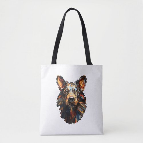 Low poly dog original design tote bag