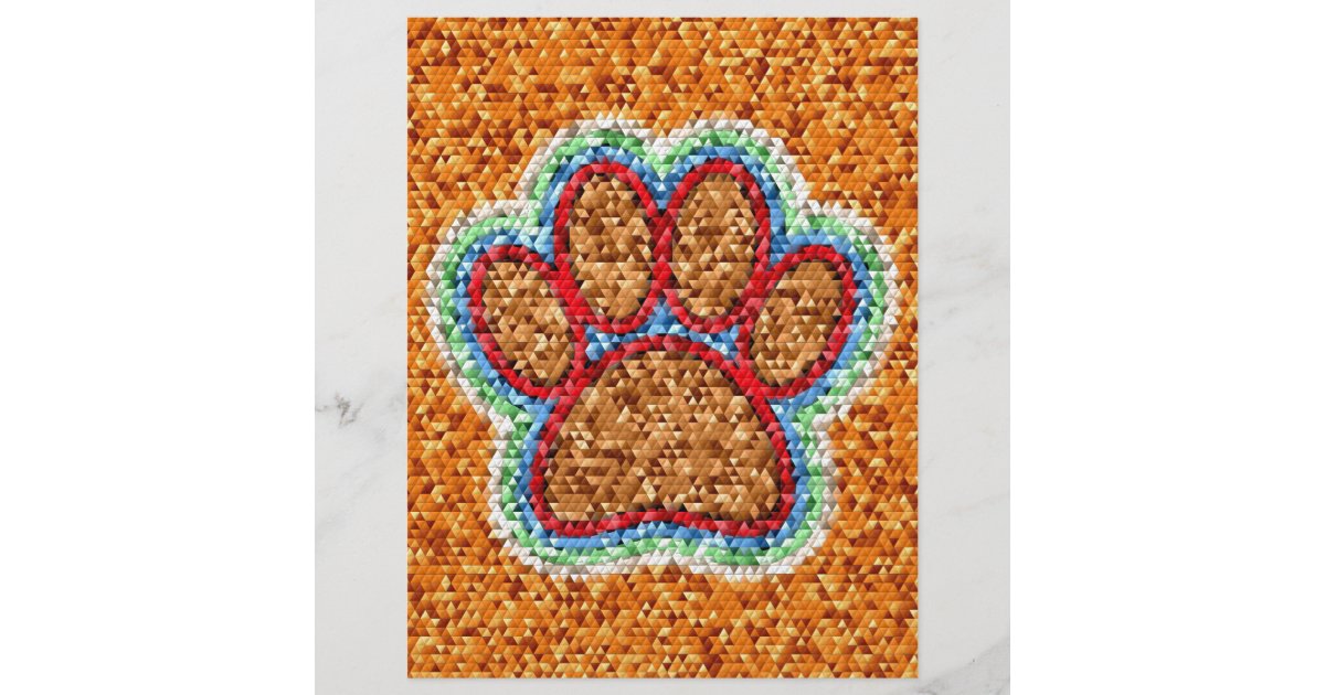 Low Poly Dog Paw Art Rug by Cool Prints