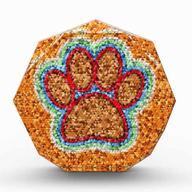 Low Poly Dog Paw Art Award (Front)