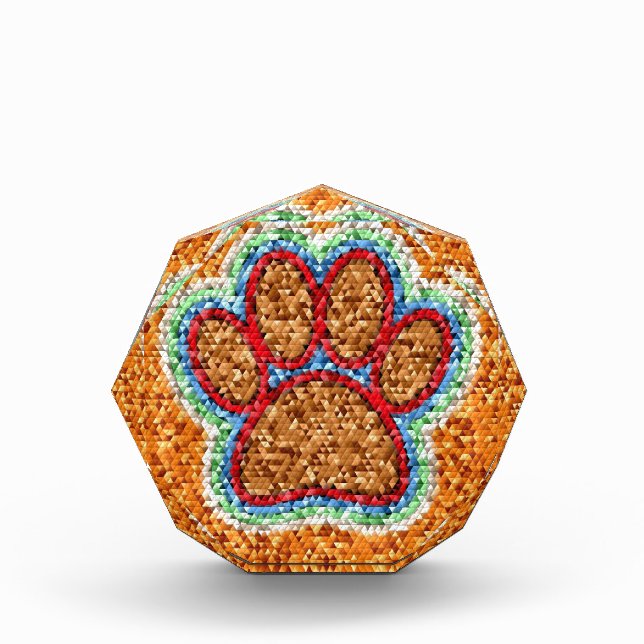 Low Poly Dog Paw Art Award (Front)