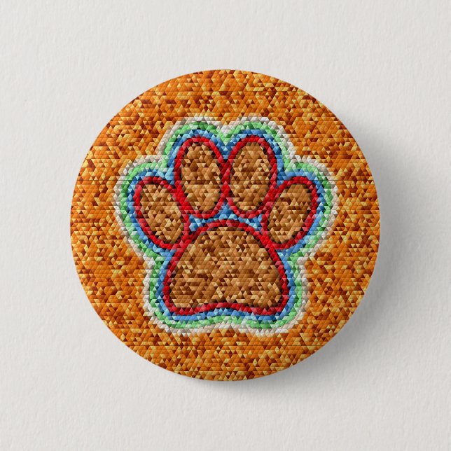 Low Poly Dog Paw Art Button (Front)