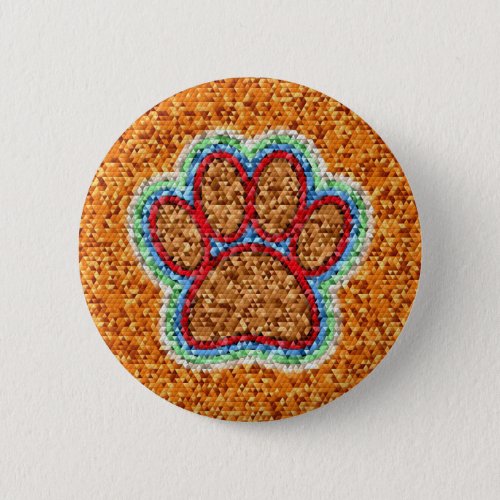 Low Poly Dog Paw Art Button