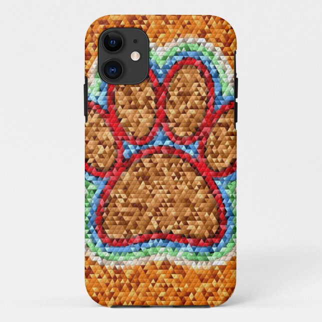Low Poly Dog Paw Art Case-Mate iPhone Case (Back)