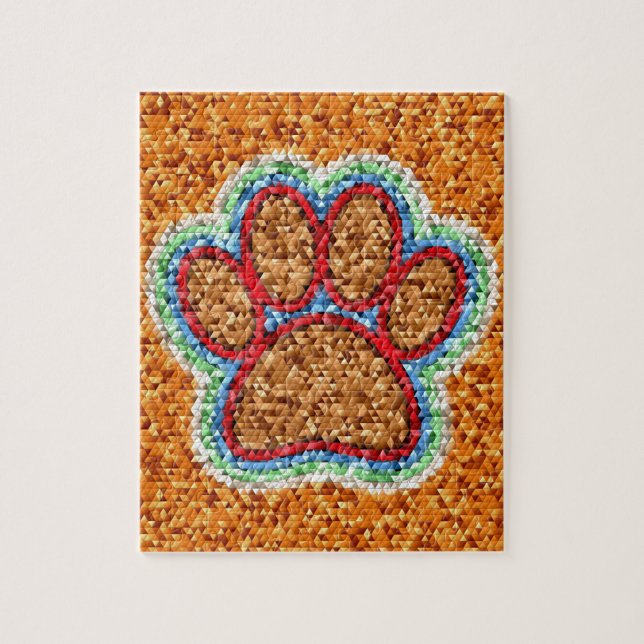 Low Poly Dog Paw Art Jigsaw Puzzle (Vertical)