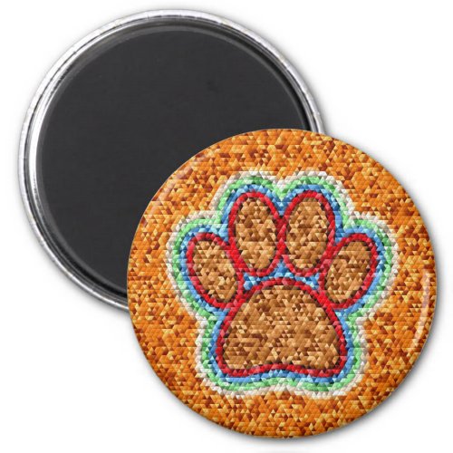 Low Poly Dog Paw Art Magnet