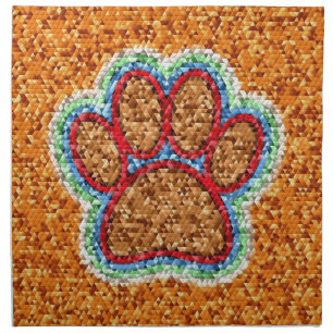Low Poly Dog Paw Art Napkin