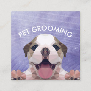Low Poly Dog Pet Care Grooming Bathing Appointment Card