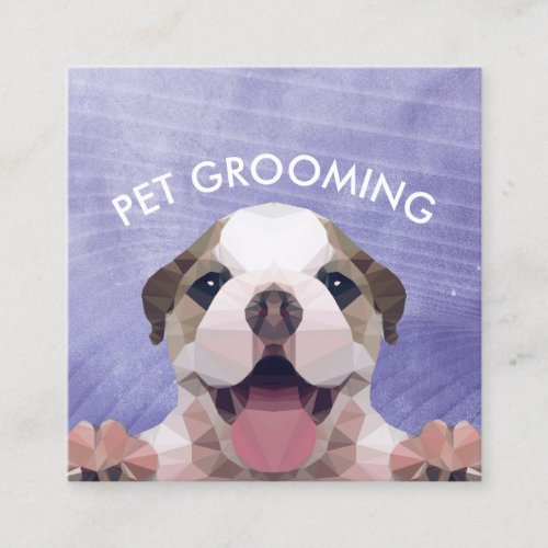Low Poly Dog Pet Care Grooming Bathing Appointment Card