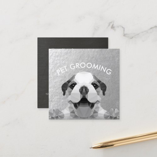 Low Poly Dog Pet Care Grooming Bathing Food Salon  Appointment Card