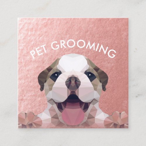 Low Poly Dog Pet Care Grooming Bathing Food Salon Appointment Card