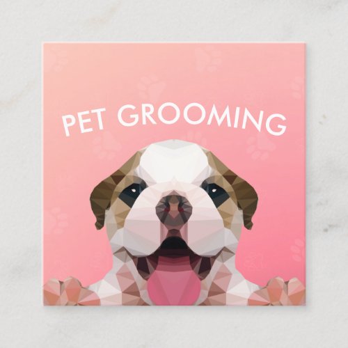 Low Poly Dog Pet Care Grooming Bathing Food Salon Appointment Card