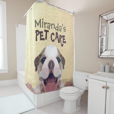 Low Poly Dog Pet Care Grooming Bathing Food Salon Shower Curtain Low Poly Dog Pet Care Grooming Bathing Food Salon Shower Curtain