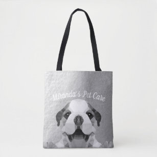 Low Poly Dog Pet Care Grooming Bathing Food Salon  Tote Bag