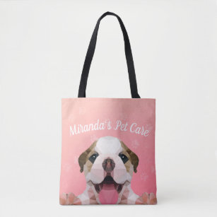 Low Poly Dog Pet Care Grooming Bathing Food Salon Tote Bag