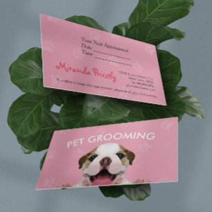 Low Poly Dog Pet Care Grooming Food Beauty Salon Appointment Card