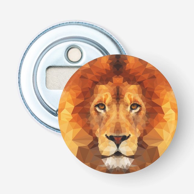 Low Poly Lion Face-65764 Bottle Opener (Front)